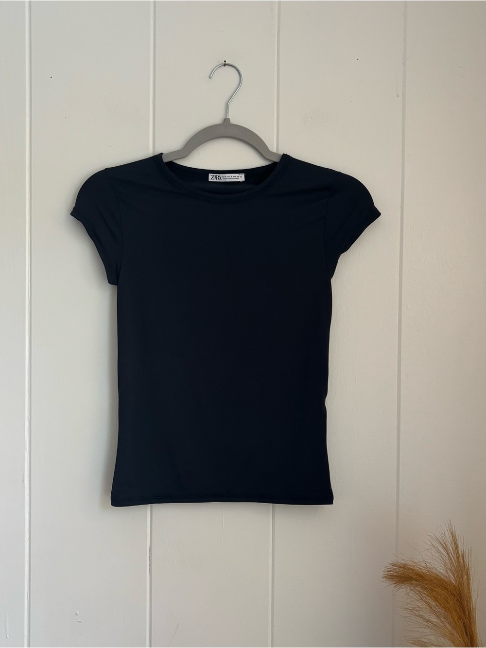 Zara Navy Blue Crewneck Short Sleeve Tee